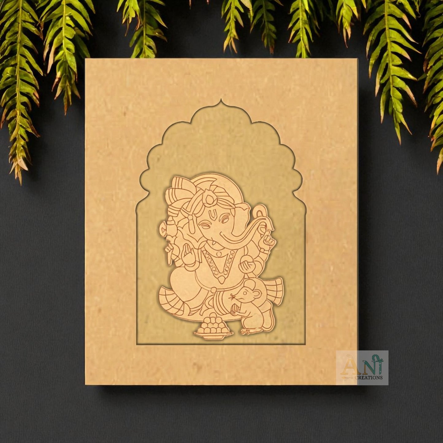 Jharokha with Ganesh ji 1 Mdf Cutout