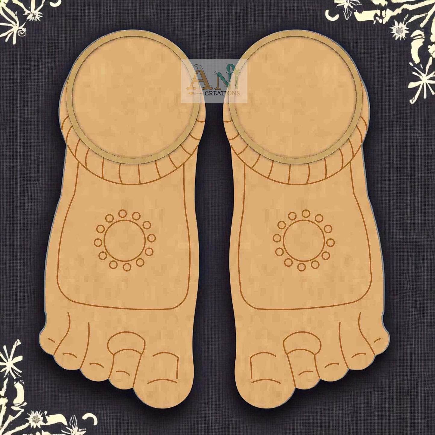 MDF Premarked Feet Pair T-Light Holder