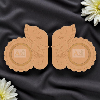 MDF Premarked Elephant Pair T-Light Holder