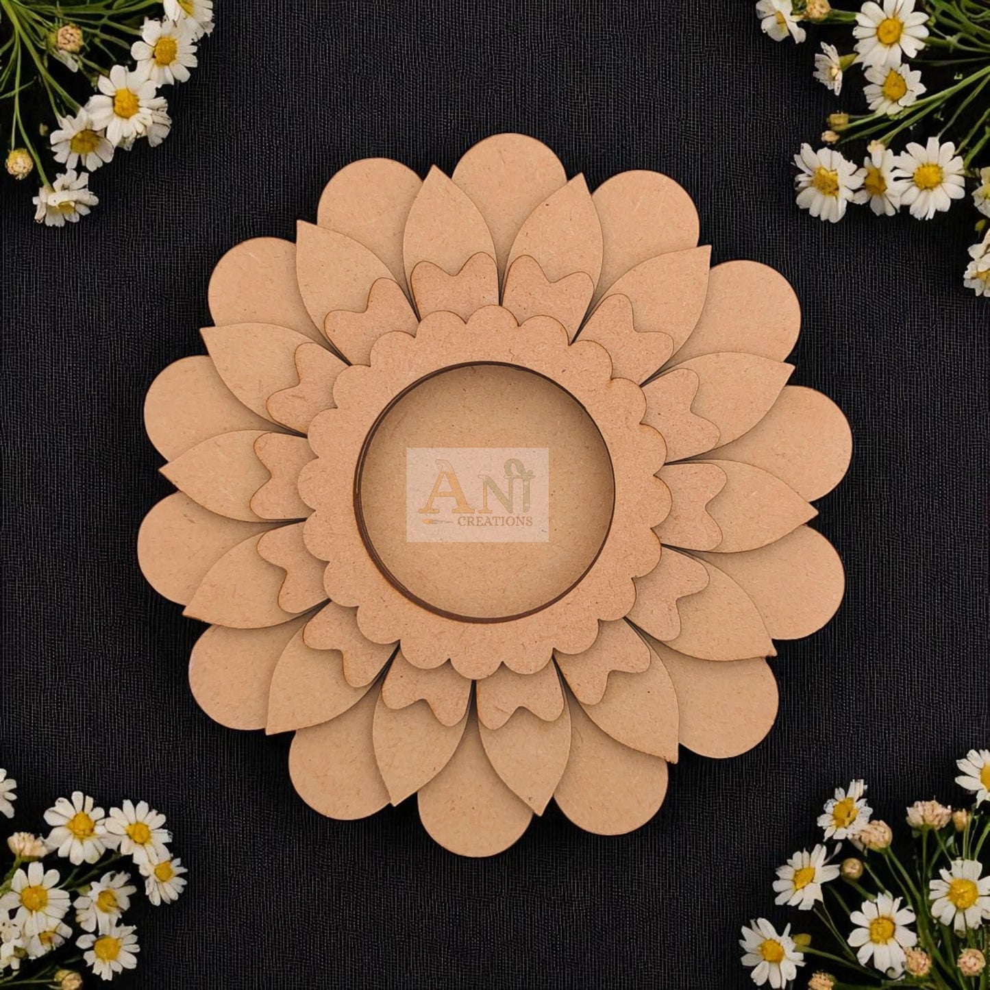 MDF Zinia Floral T-Light Holder