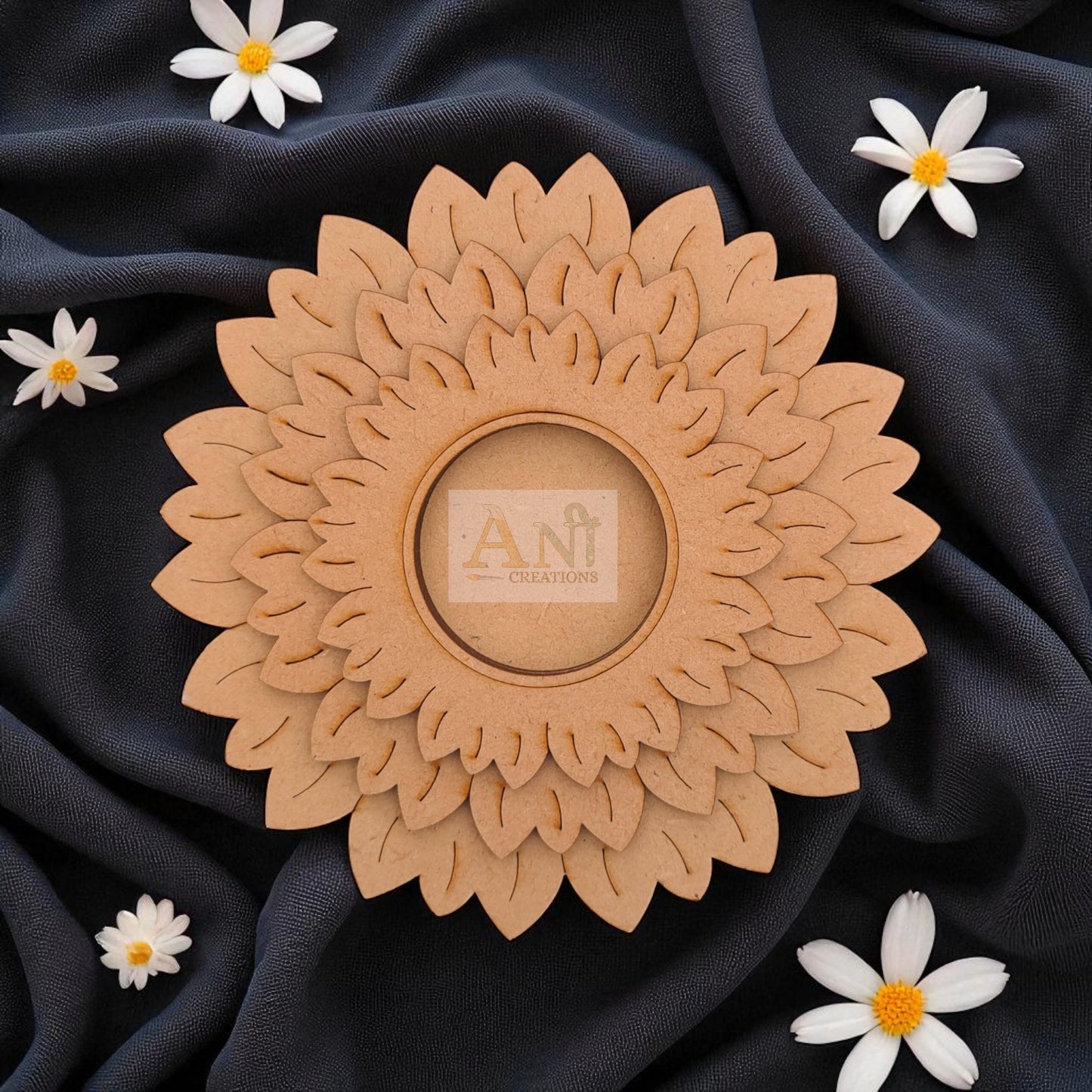 MDF Premarked Suryamukhi T-Light  Holder