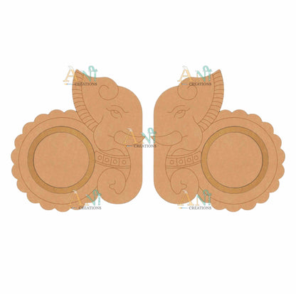 MDF Premarked Elephant Pair T-Light Holder