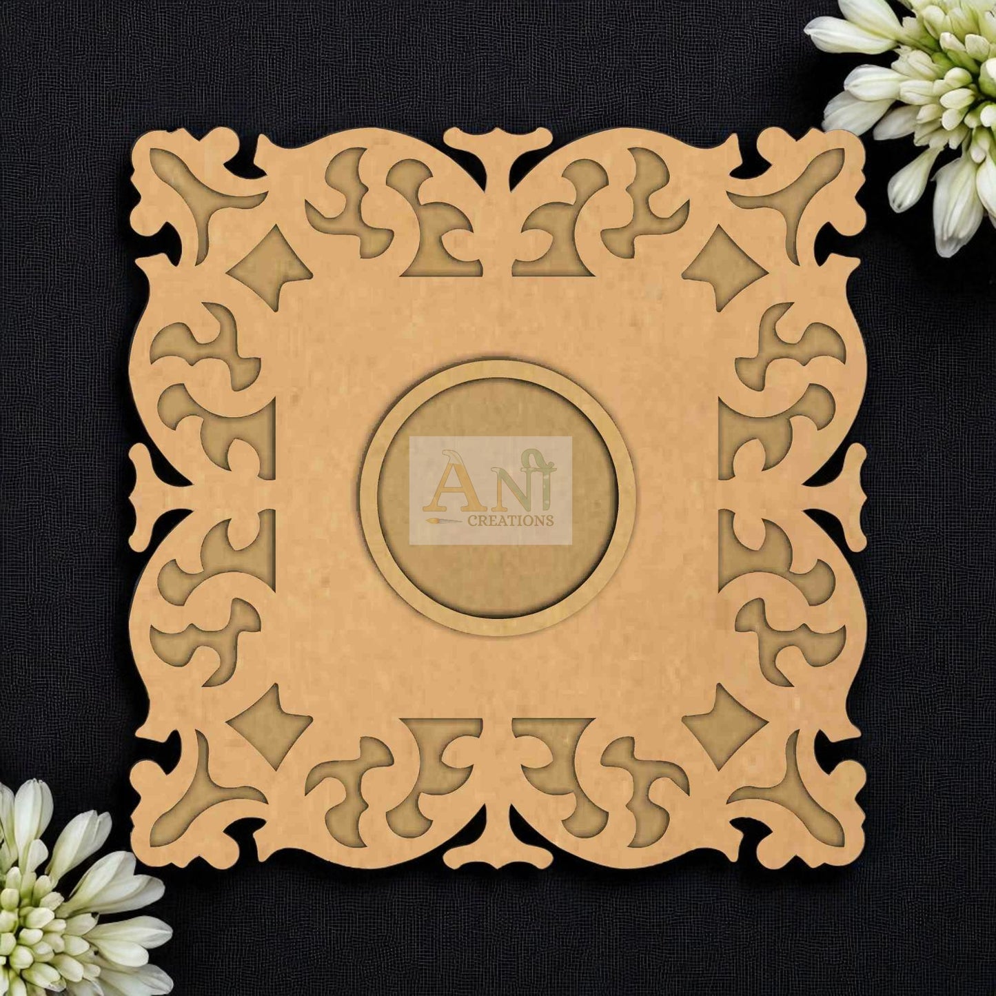 MDF Square  Designer 3 Layer MDF T-Light Holder