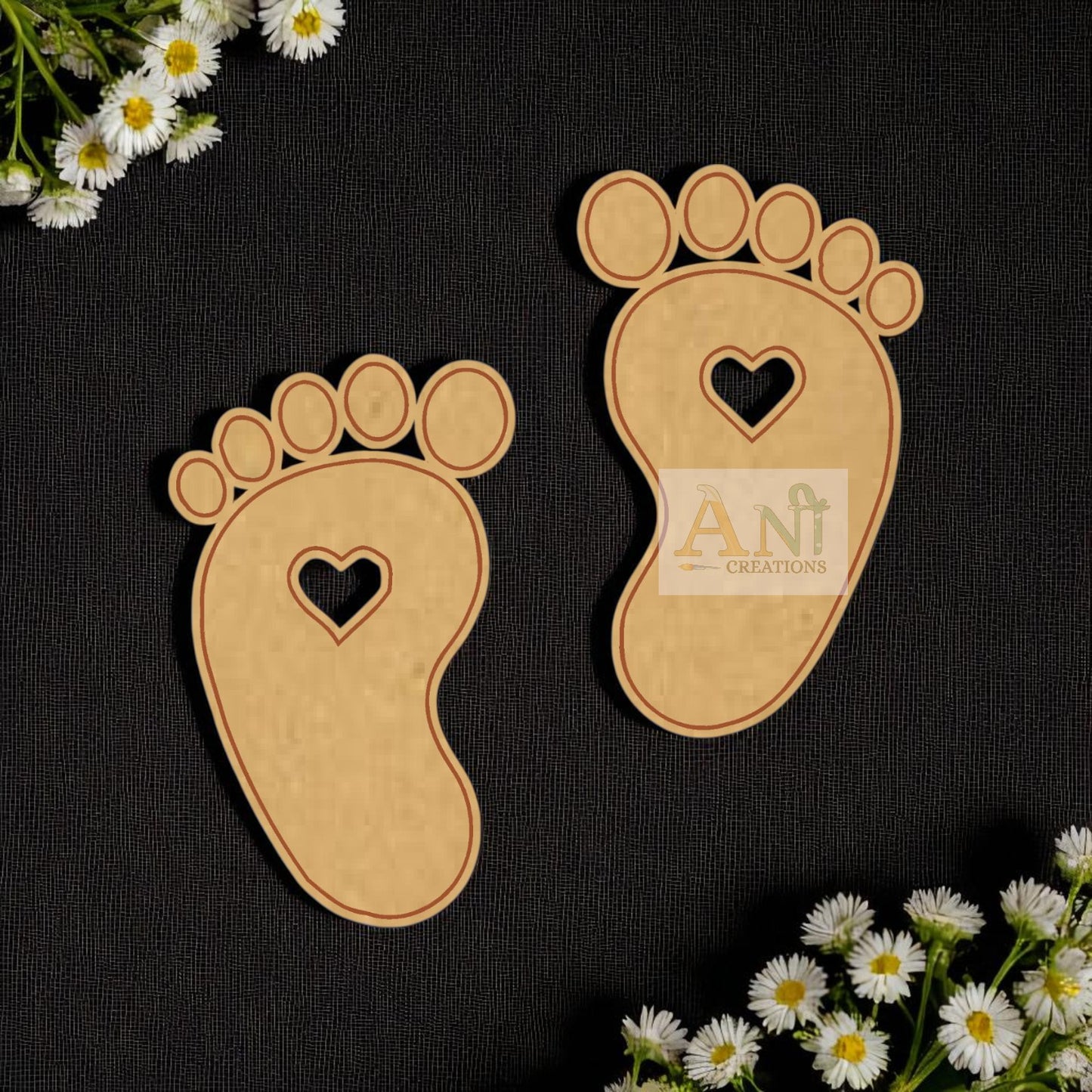Baby Feet MDF Cutout