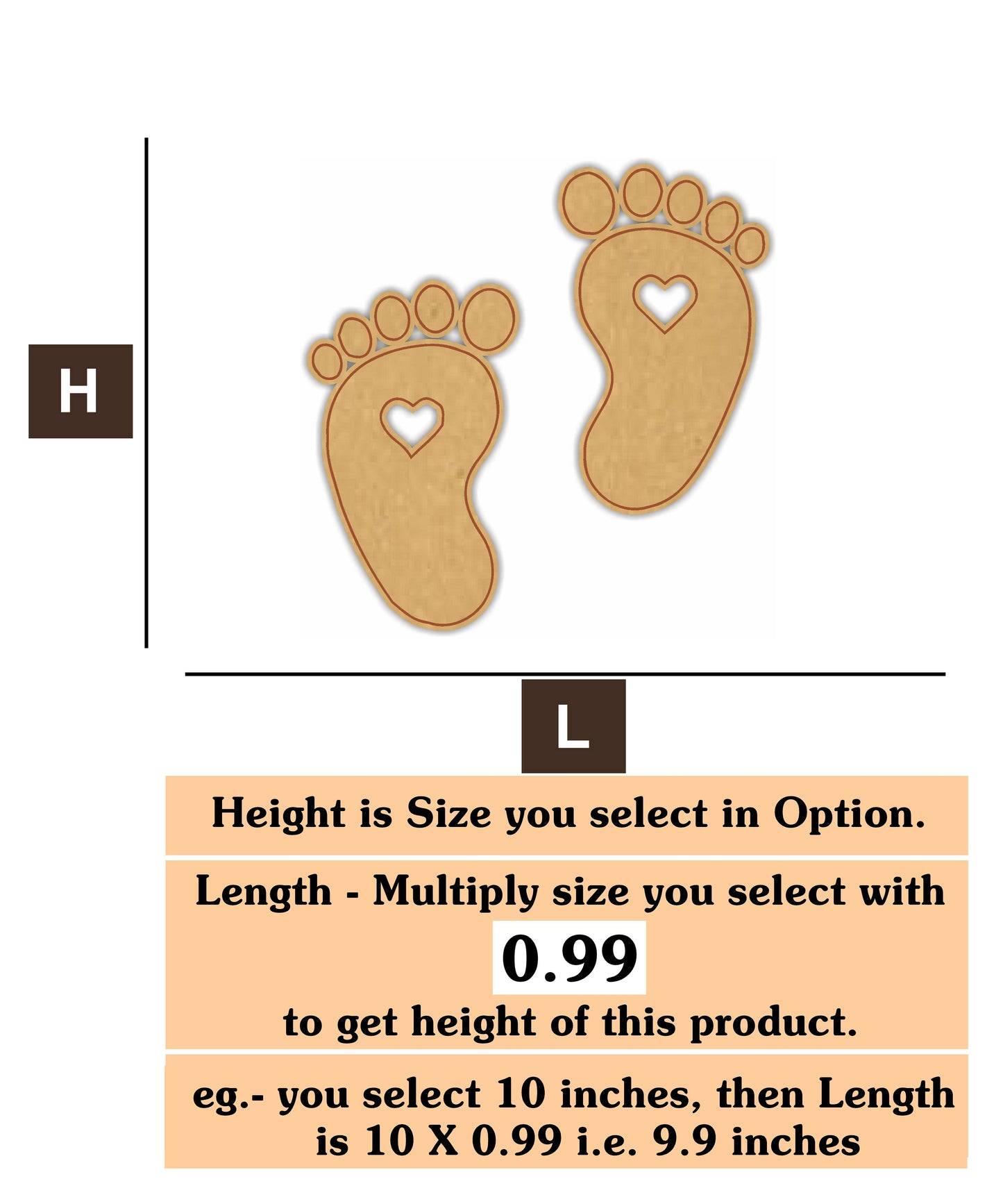 Baby Feet MDF Cutout