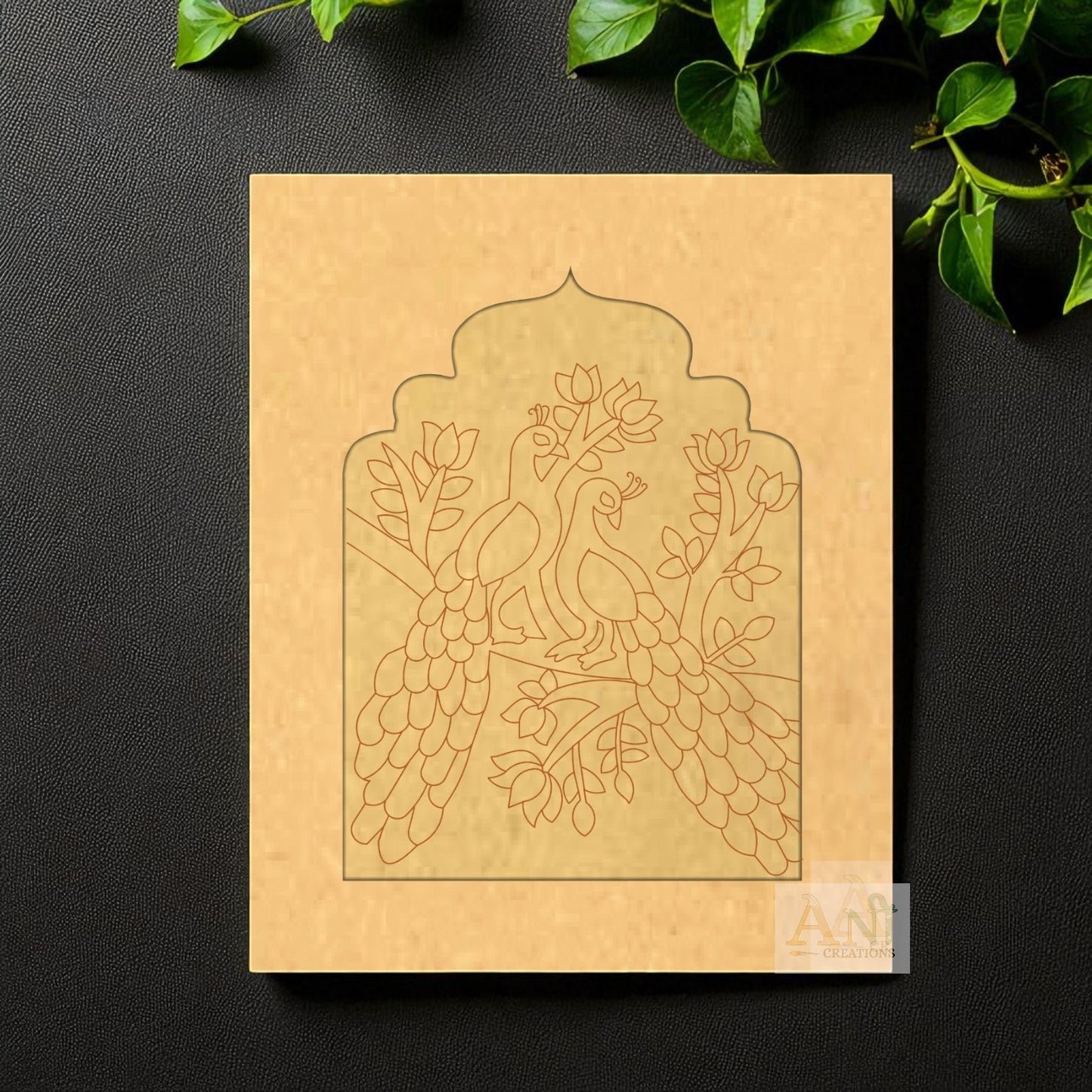 Jharokha premarked peacock 3 MDF