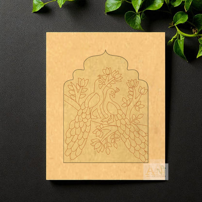 Jharokha premarked peacock 3 MDF