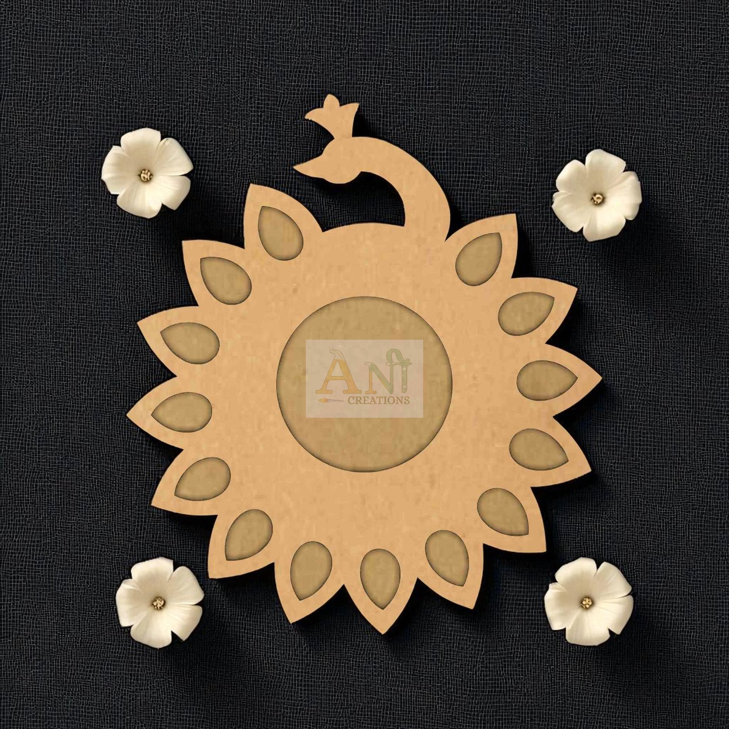 MDF Peacock 1 T-Light Holder