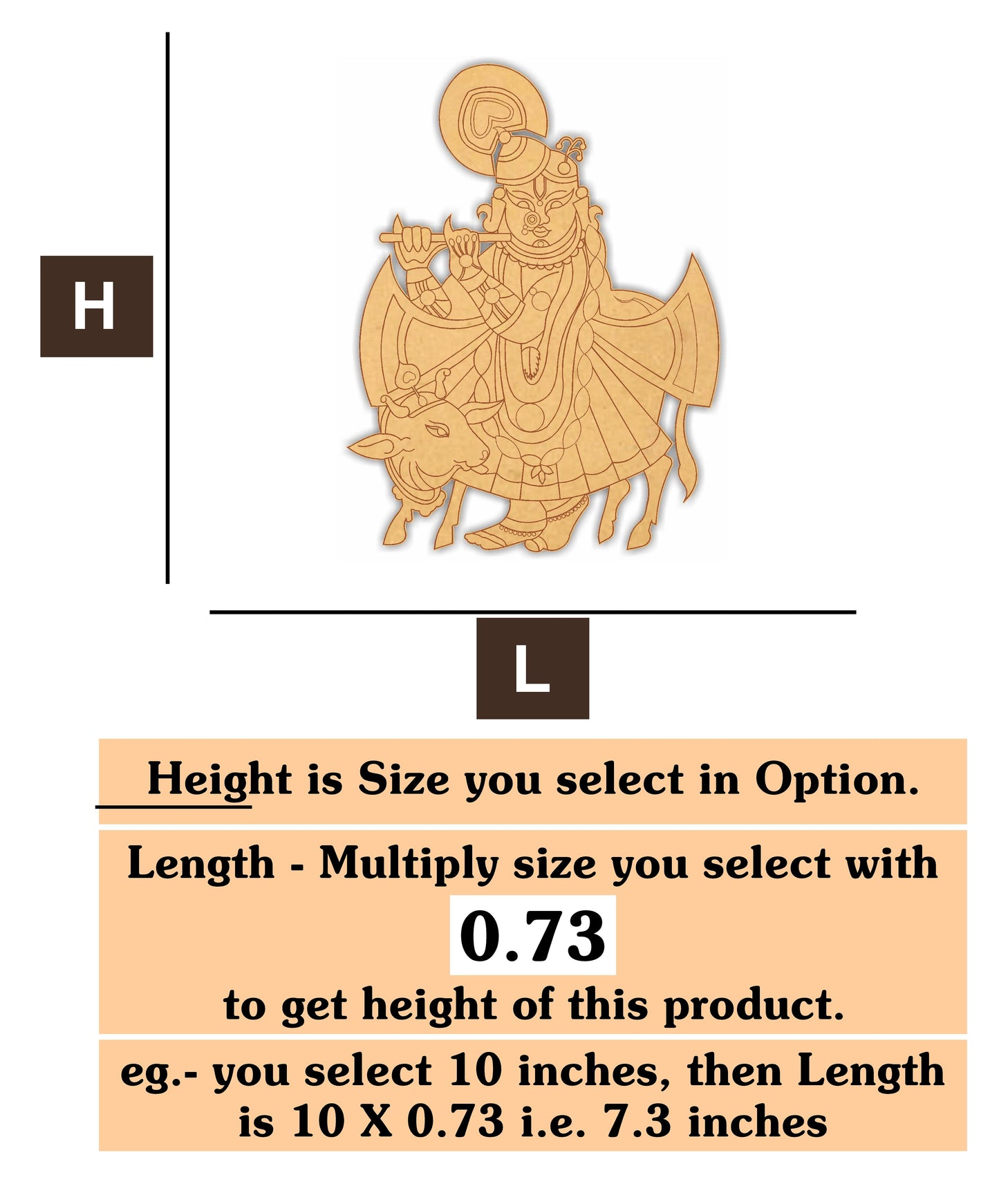 Shreenath ji 3 MDF Cutout