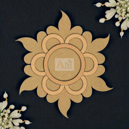 MDF 3 Layer Floral 3 T-Light Holder