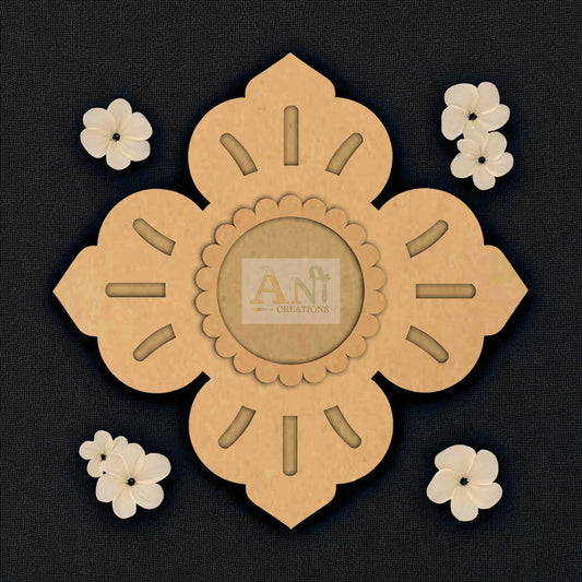 MDF 3 Layer Floral 2 T-Light Holder