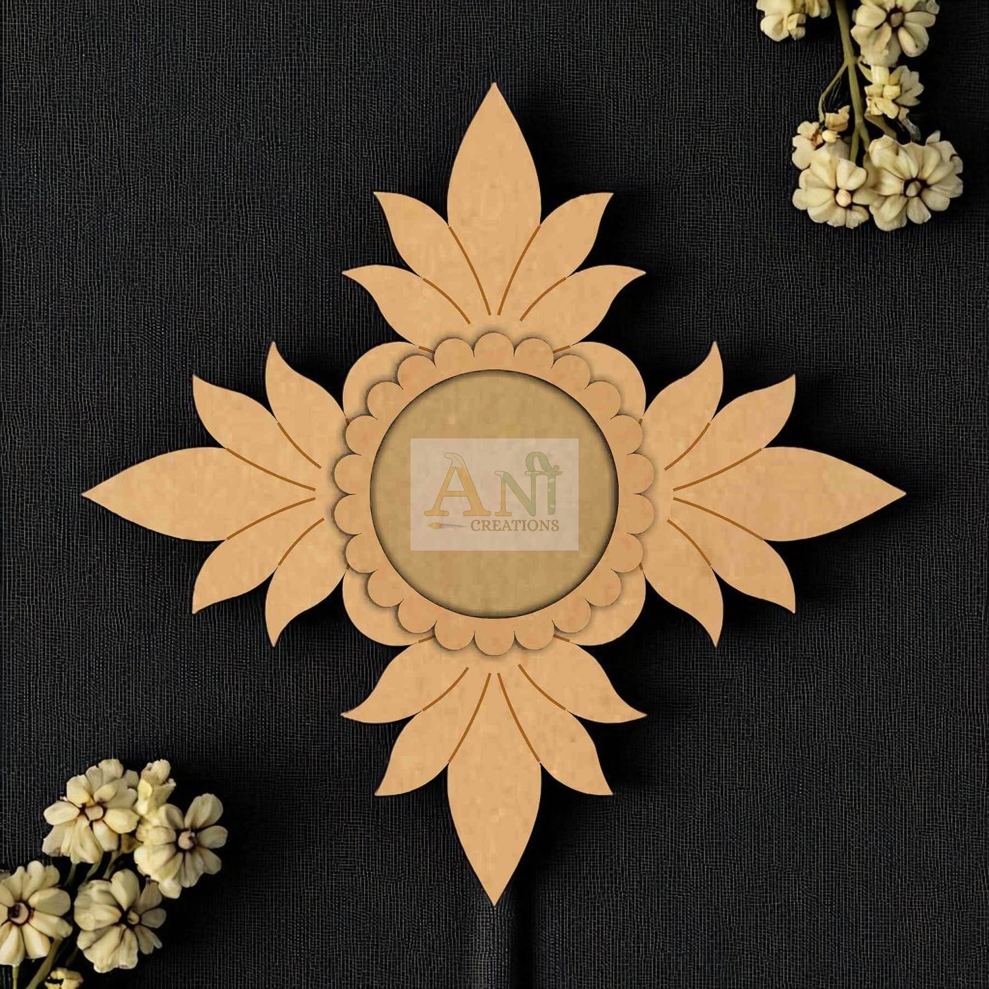 MDF Floral 1 T-Light  Holder