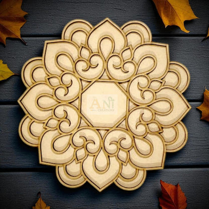 MDF Double Layer Rangoli Base 15