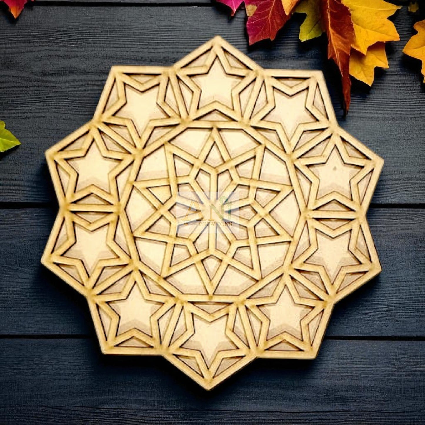 MDF Double Layer Rangoli Base 24