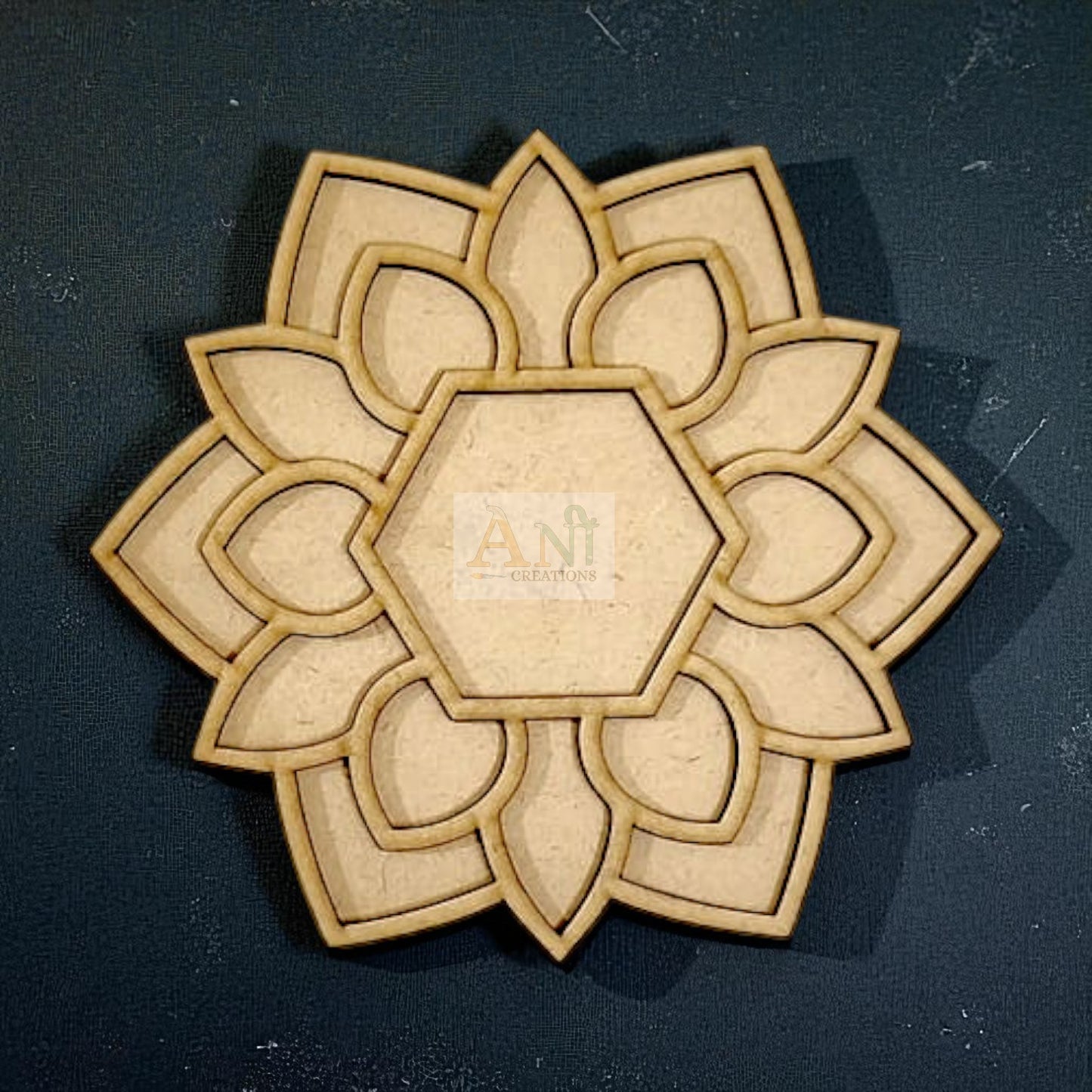 MDF Double Layer Rangoli Base 39