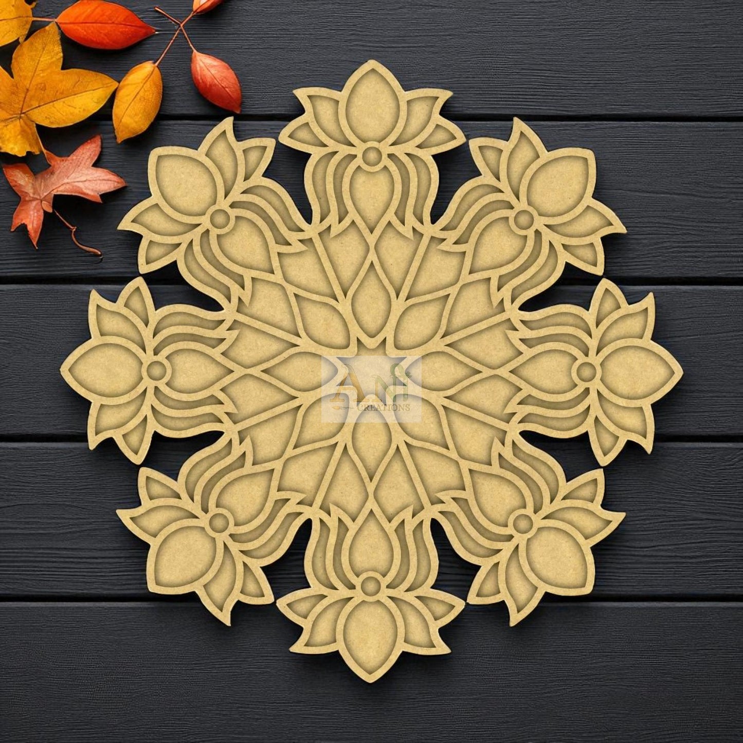 MDF Double Layer Rangoli Base 4