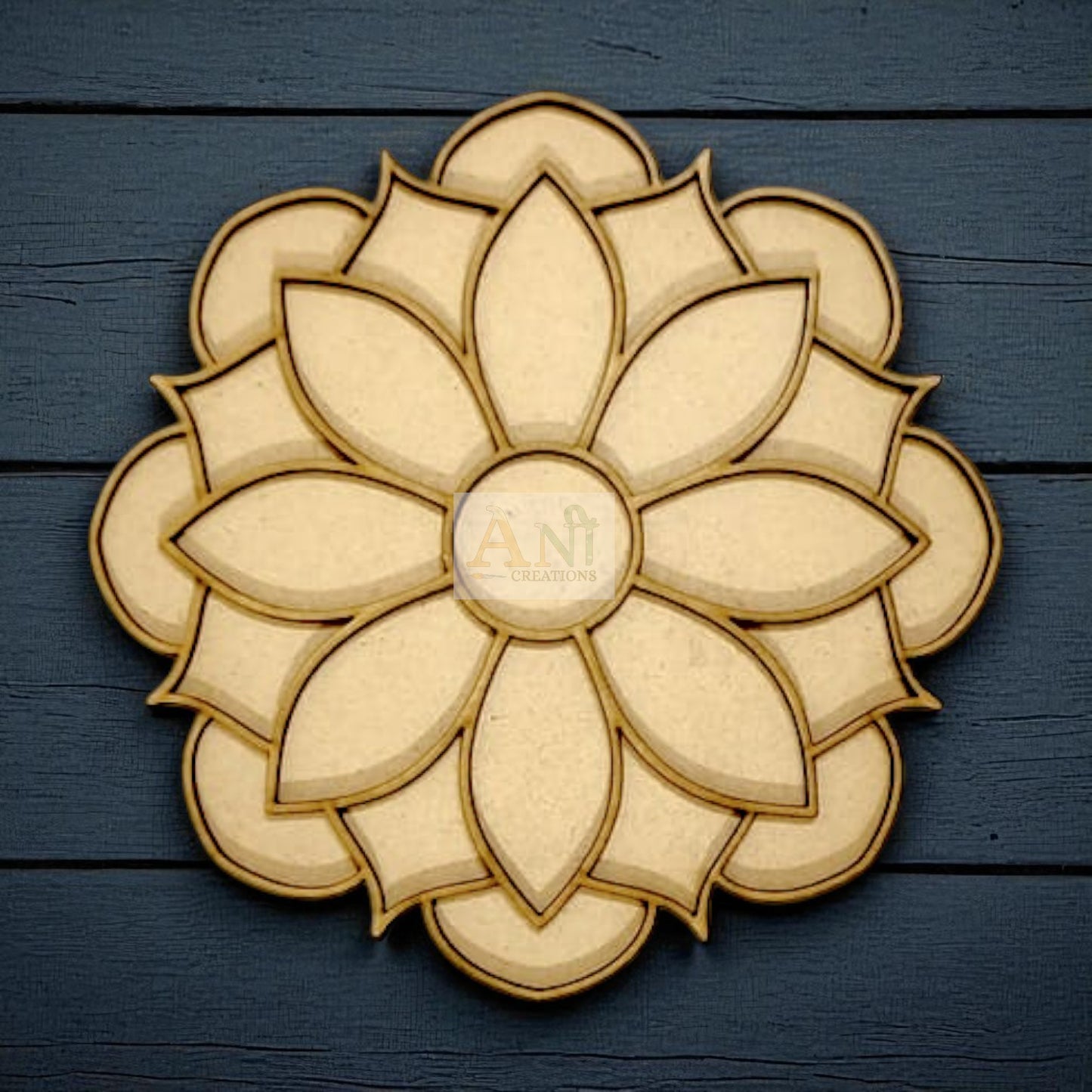 MDF Double Layer Rangoli Base 9