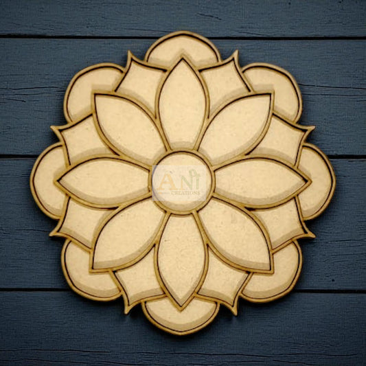 MDF Double Layer Rangoli Base 9