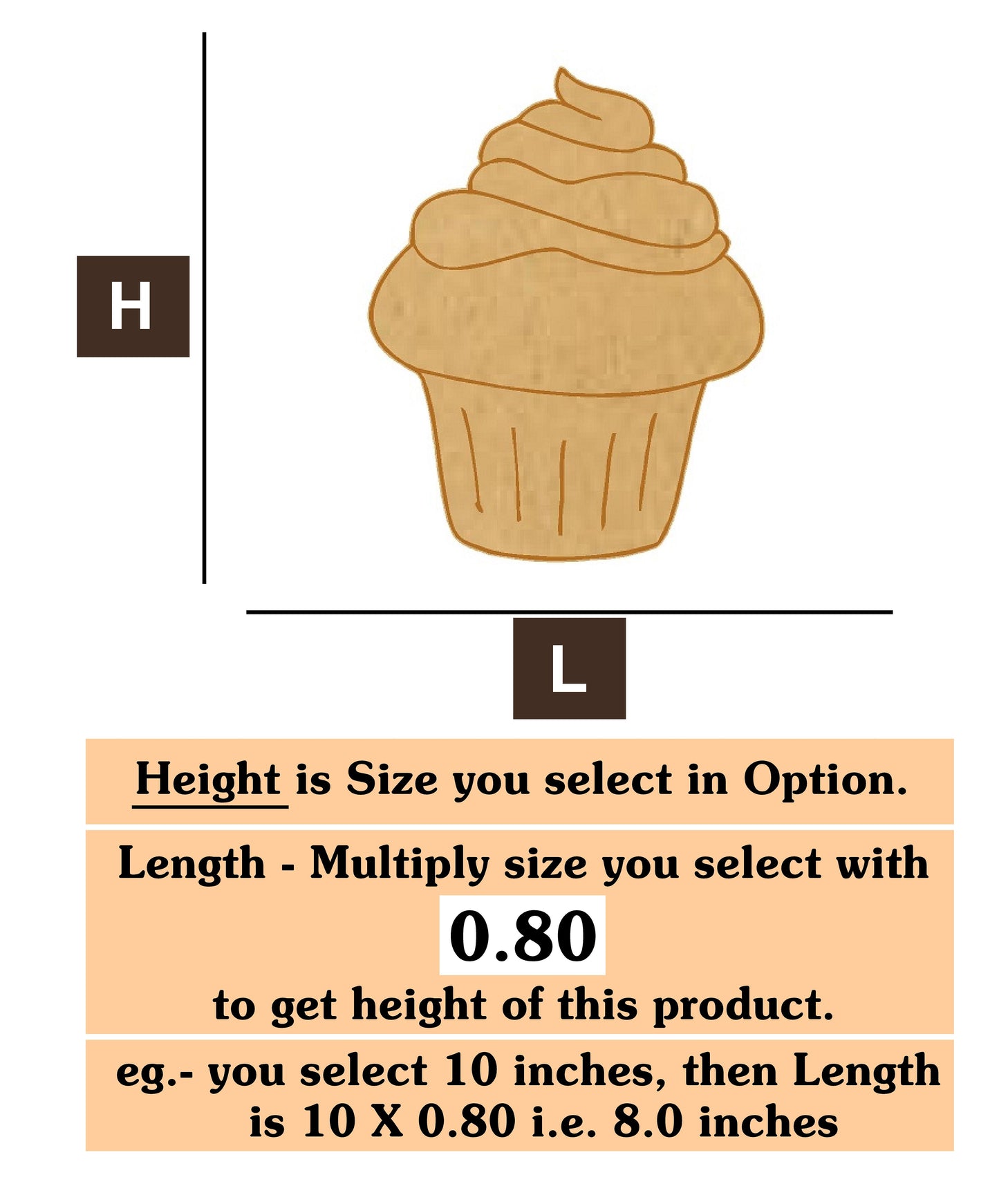 Cupcake  1 MDF Cutout