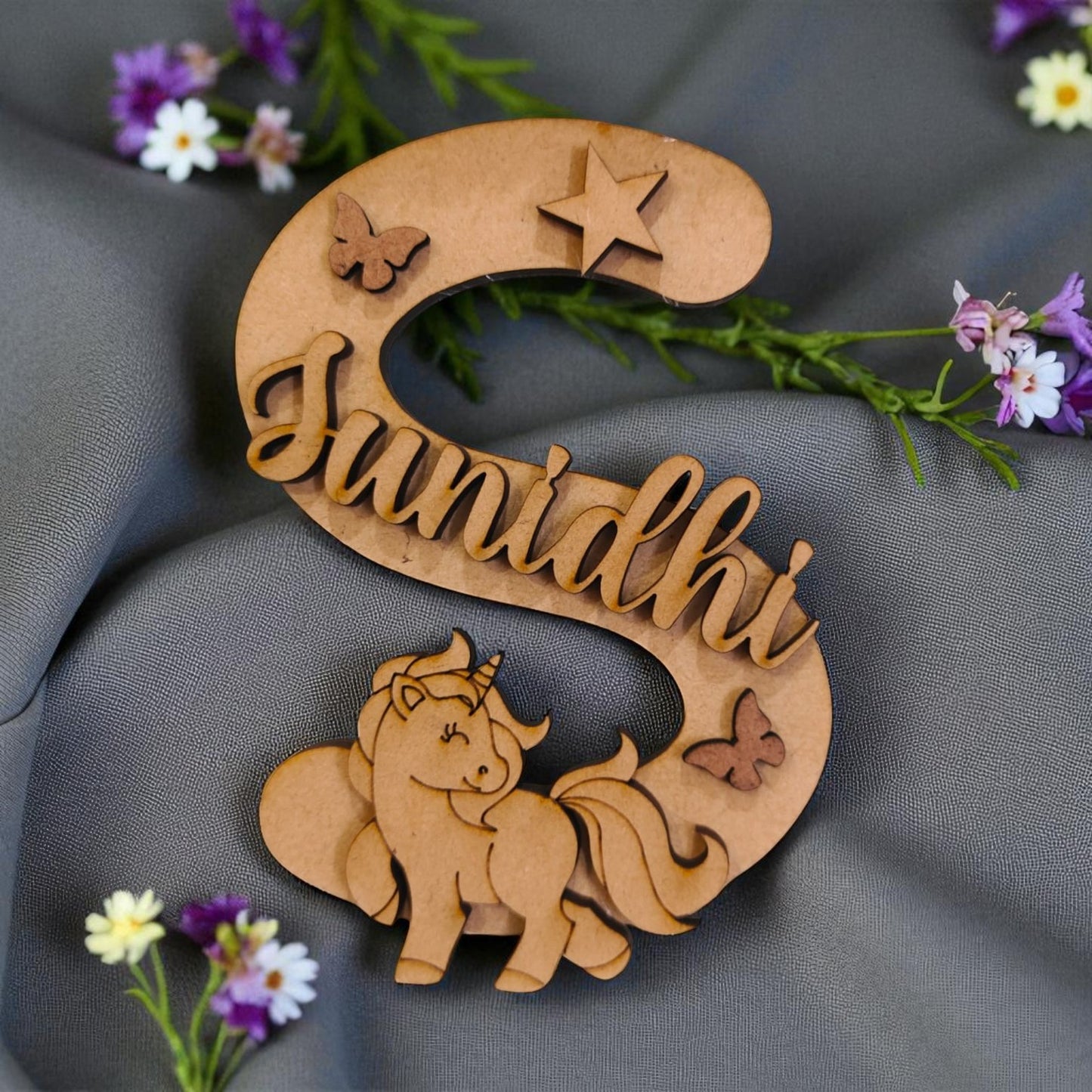 Intial with name Monogram MDF Design