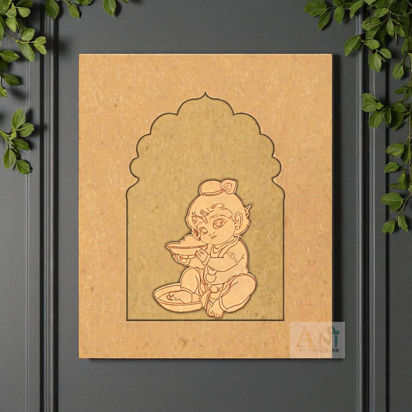 Jharokha with Bal Krishna MDF cutout