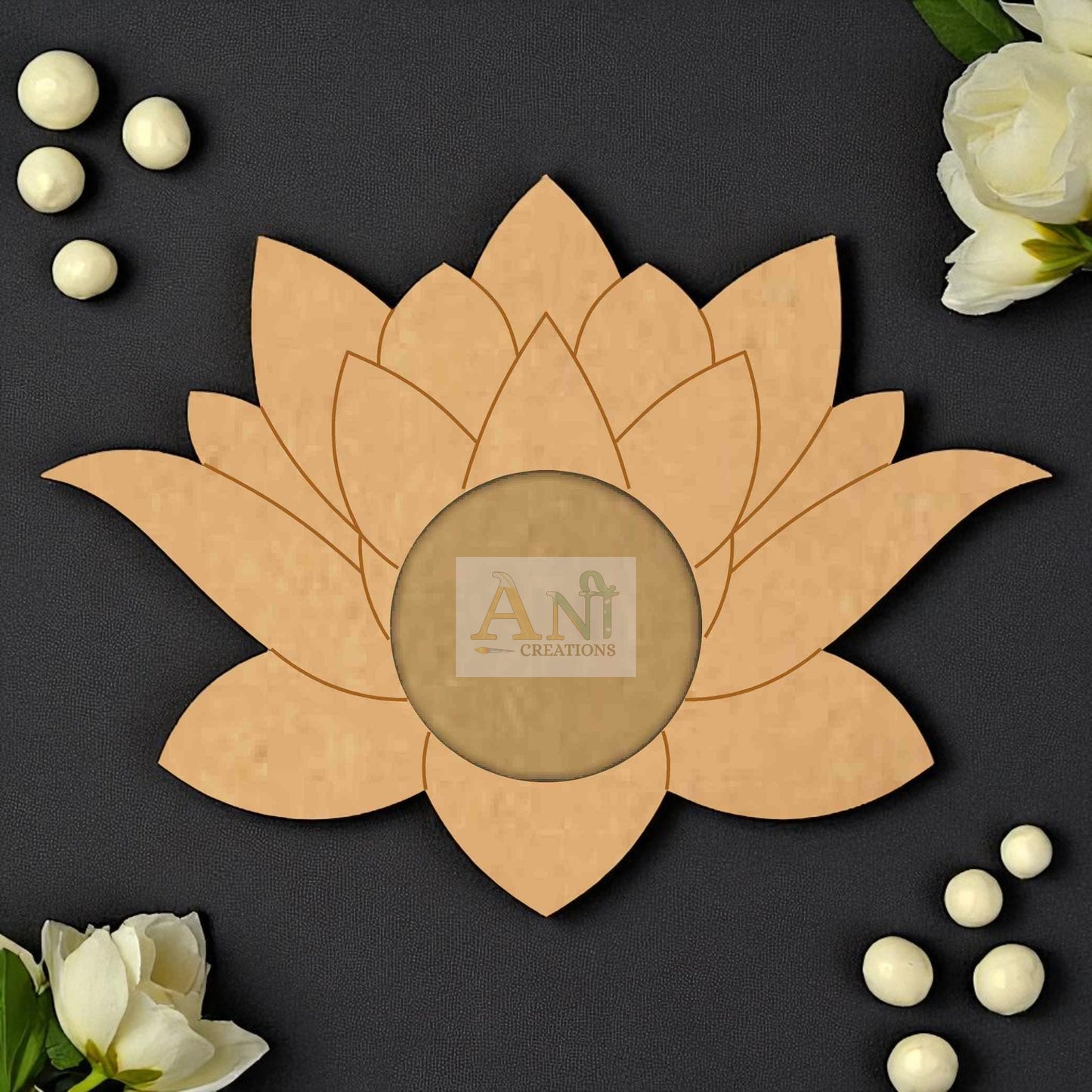 MDF Lotus T-Light Holder