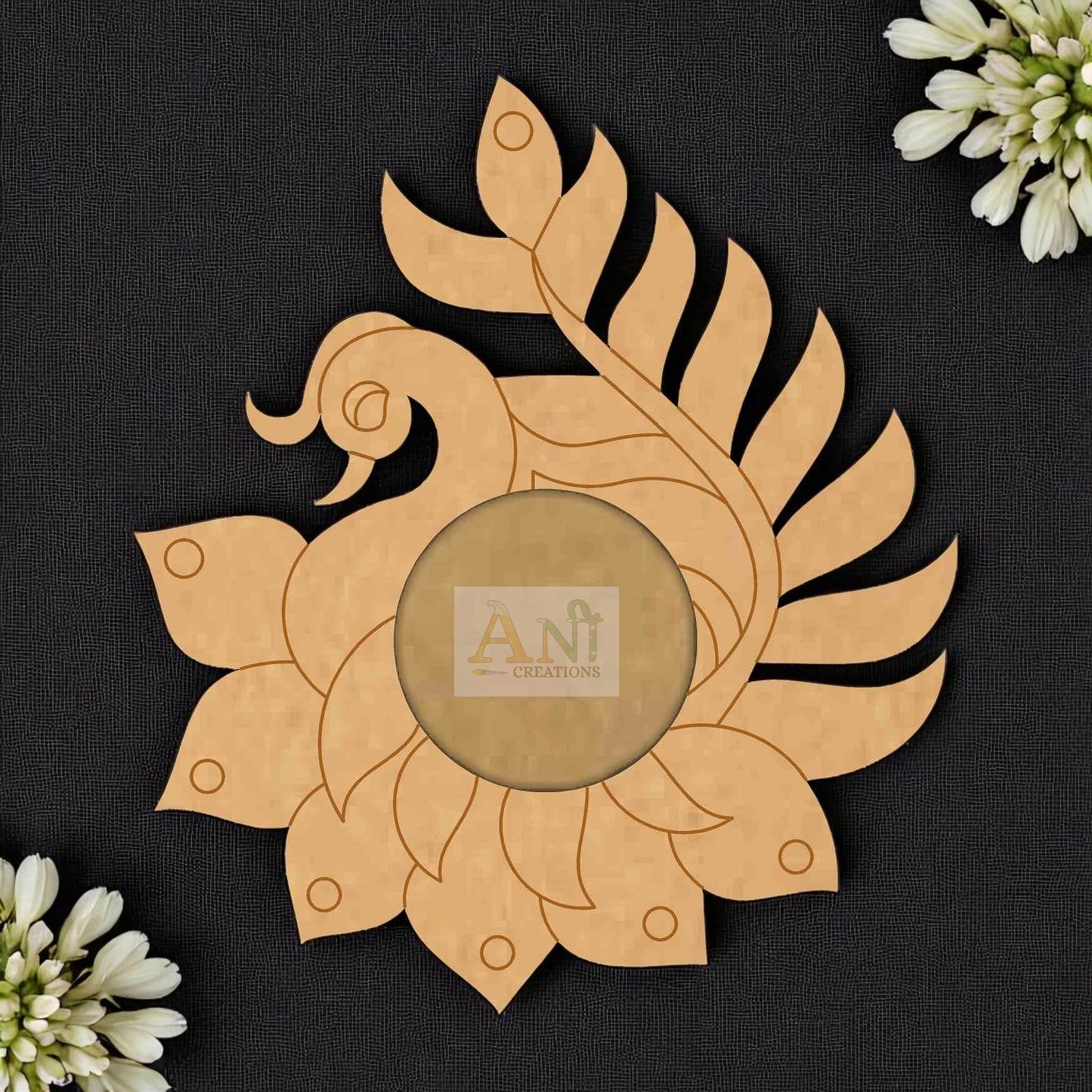 MDF peacock side face T-Light Holder