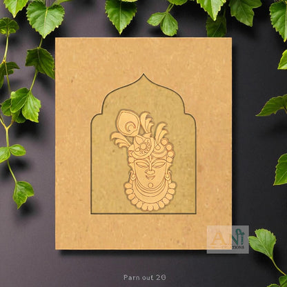 Jharokha with Shreenath ji 3 Mdf Cutout