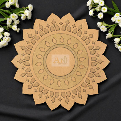 MDF Designer  4 Layer Mandala T-Light Holder