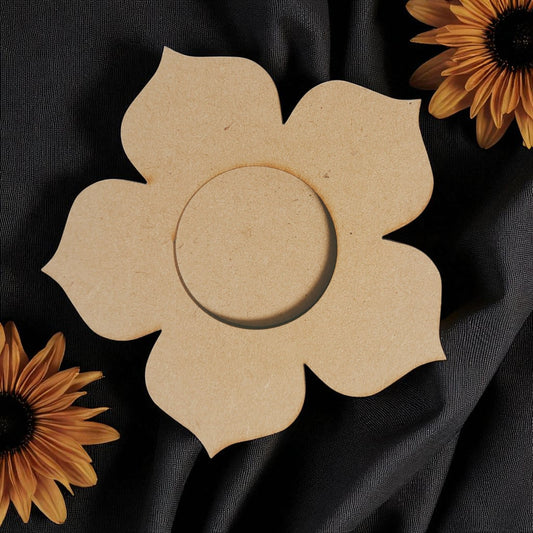 MDF 5 Petal Flower T-Light Holder 2