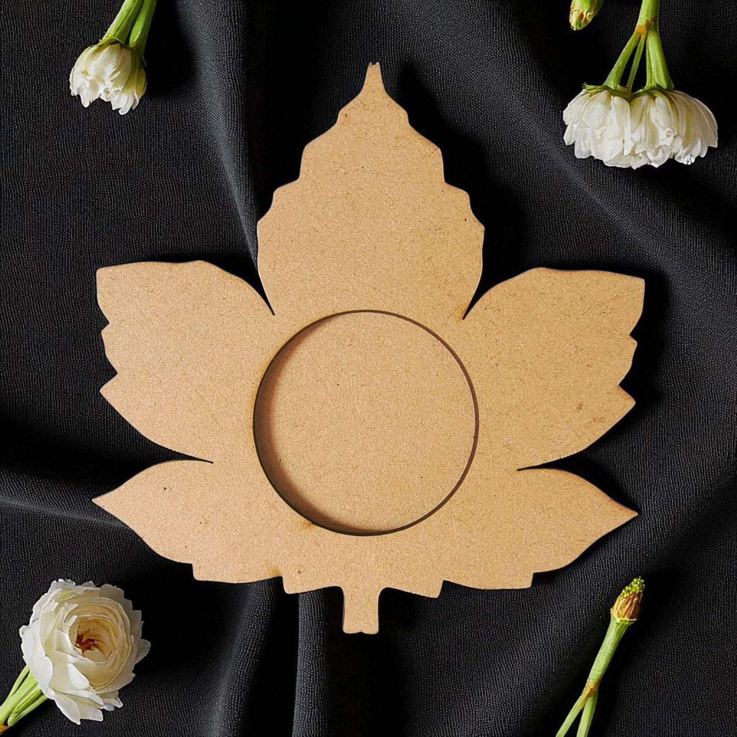 MDF Leaf Shape MDF T-Light Holder