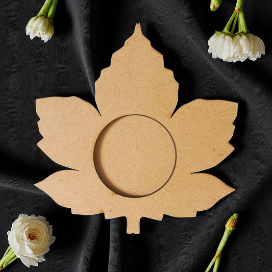 MDF Leaf Shape MDF T-Light Holder