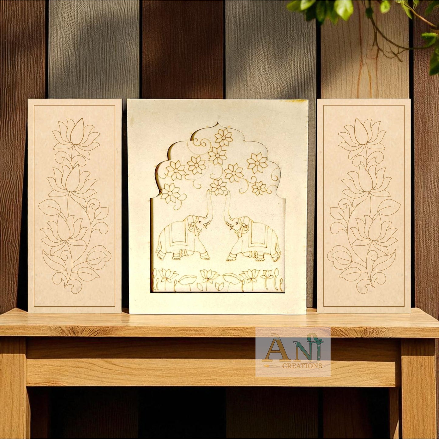 MDF Premarked Jharokha With  Panels Designs 3