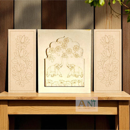 MDF Premarked Jharokha With  Panels Designs 3