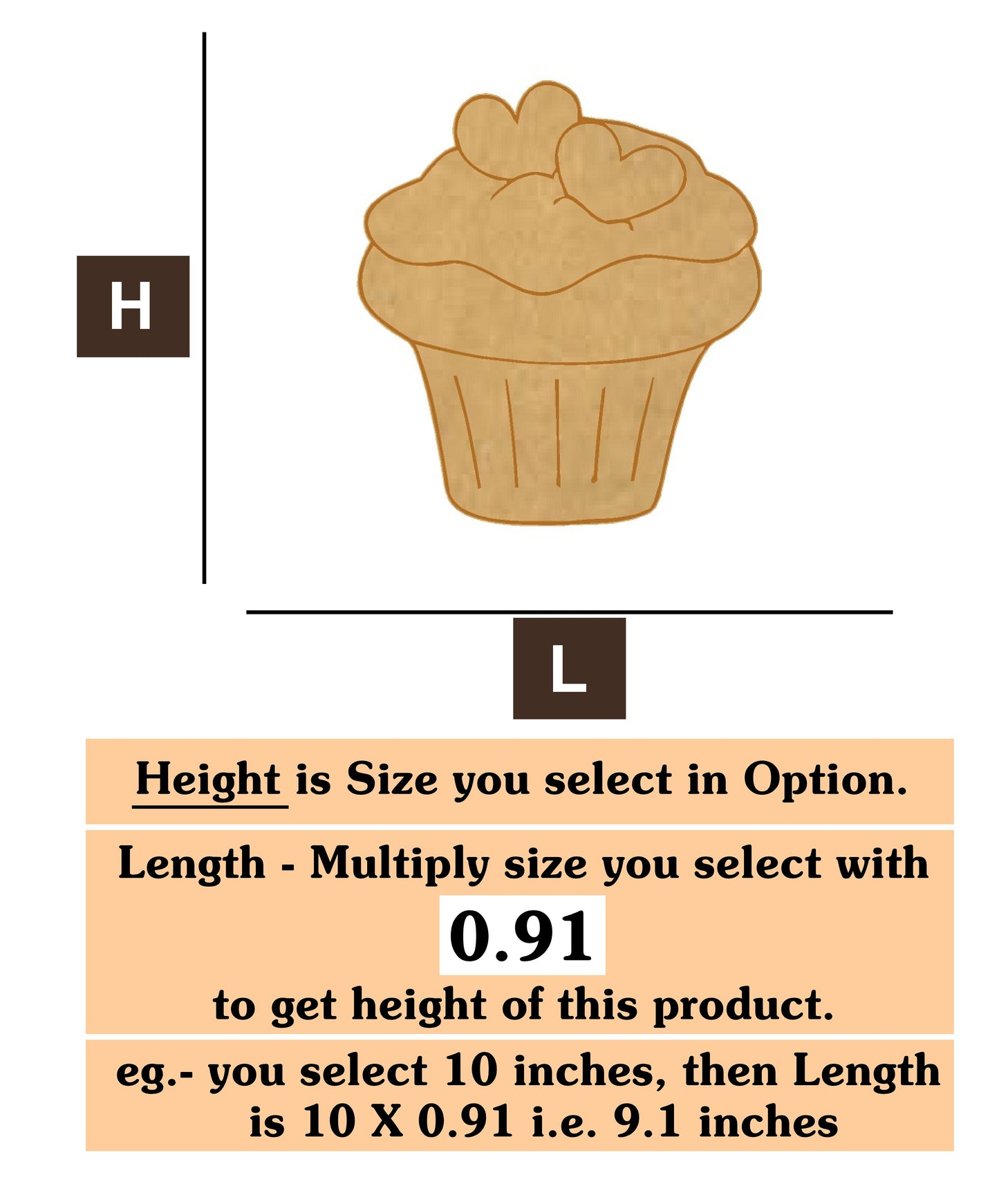 Cupcake  3 MDF Cutout