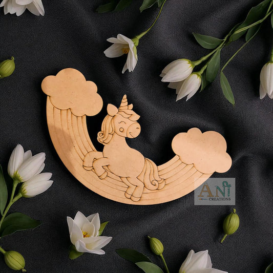 Rainbow Unicorn 04 MDF Cutout