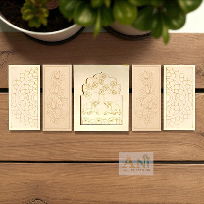 MDF Premarked Jharokha With  Panels Designs 4