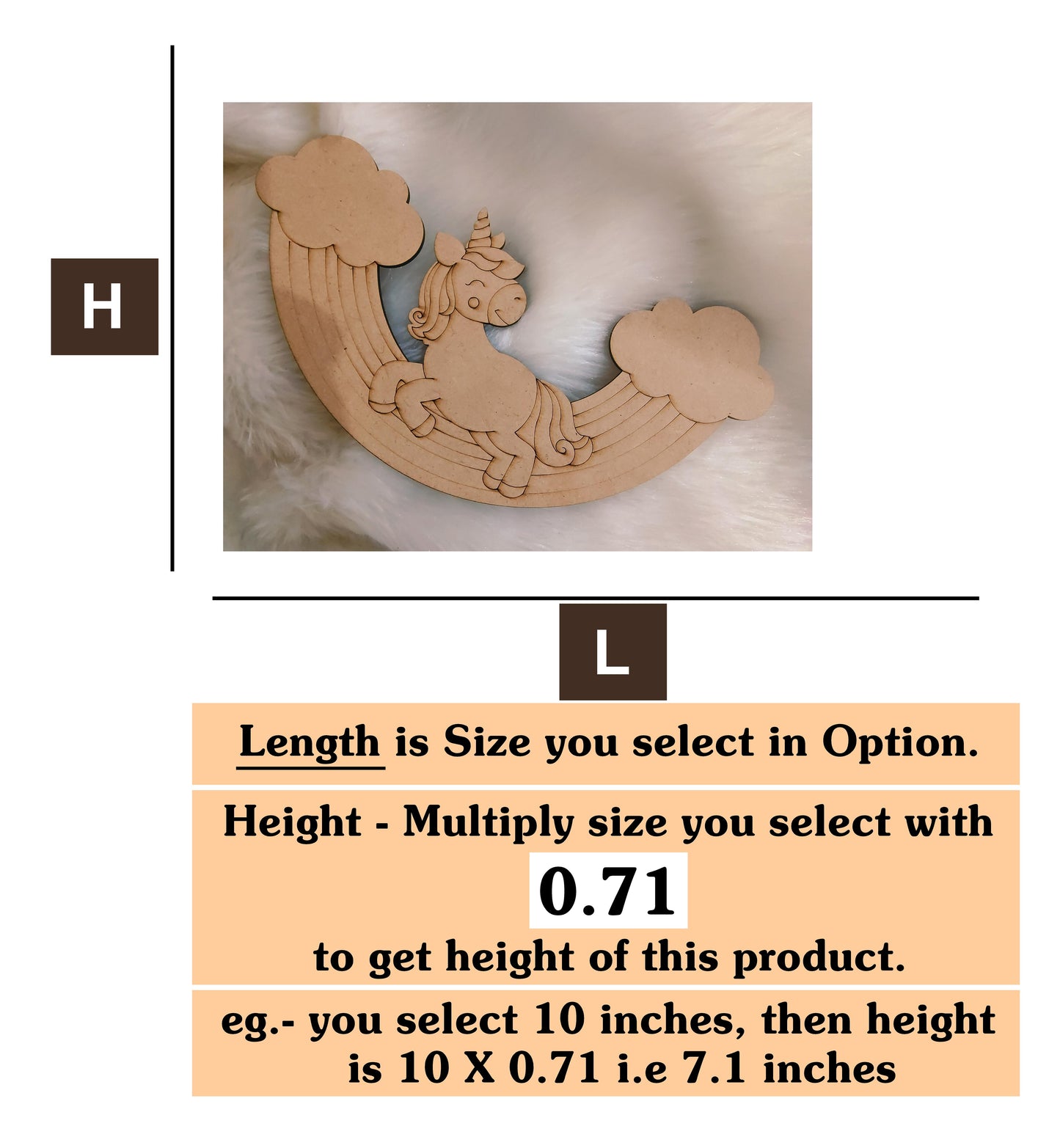 Rainbow Unicorn 04 MDF Cutout