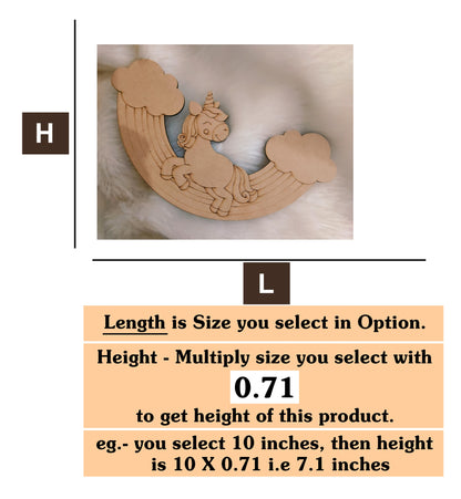 Rainbow Unicorn 04 MDF Cutout