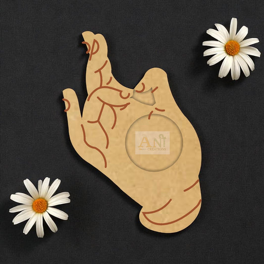 MDF Premarked Hand T-Light Holder