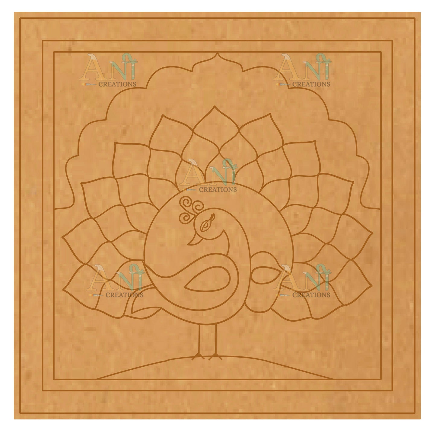 Dancing peacock MDF Premarked