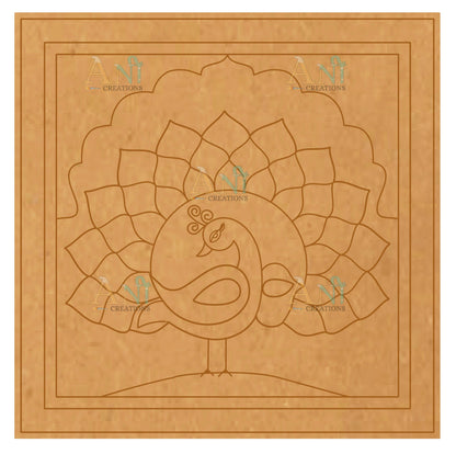 Dancing peacock MDF Premarked