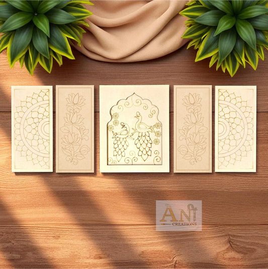 MDF Premarked Jharokha With  Panels Designs 5