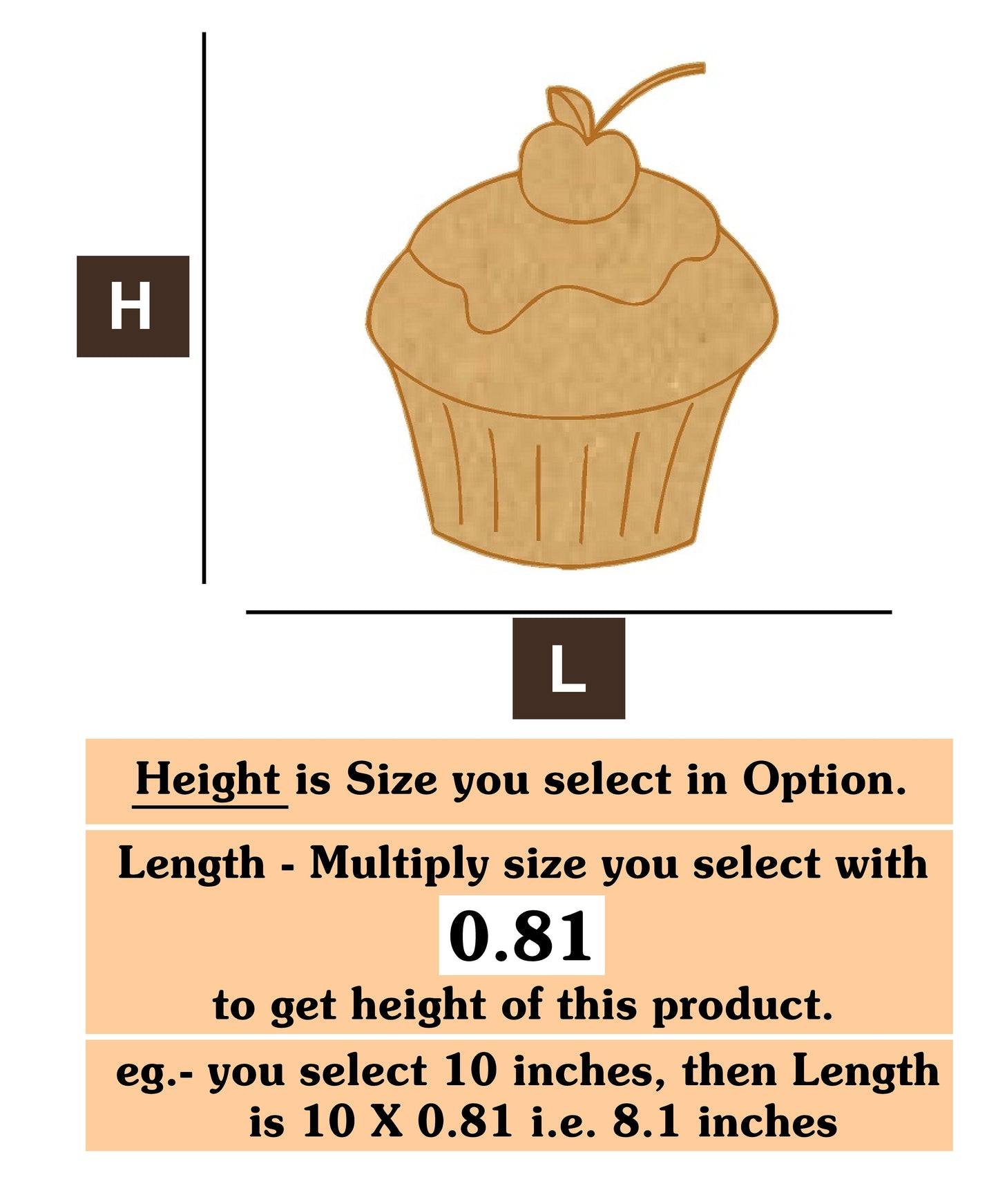 Cupcake  5 MDF Cutout