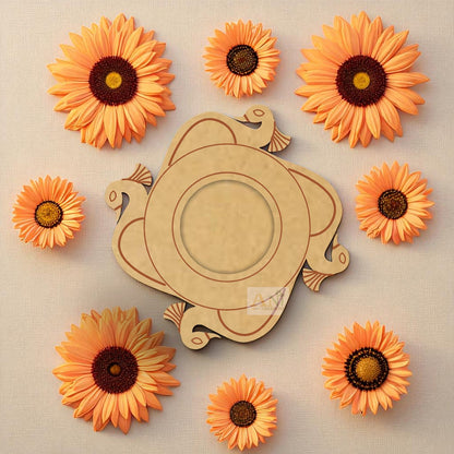 MDF Premarked Peacock 2 T-Light Holder