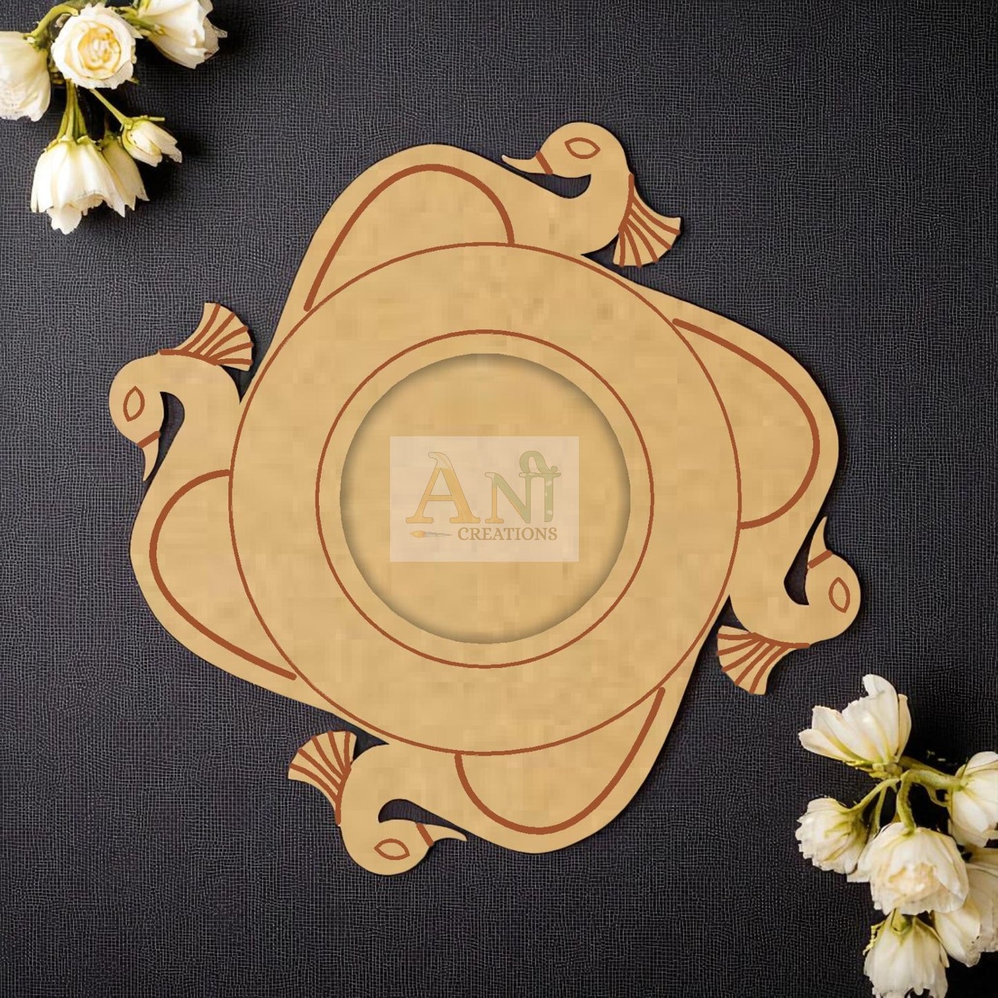 MDF Premarked Peacock 2 T-Light Holder