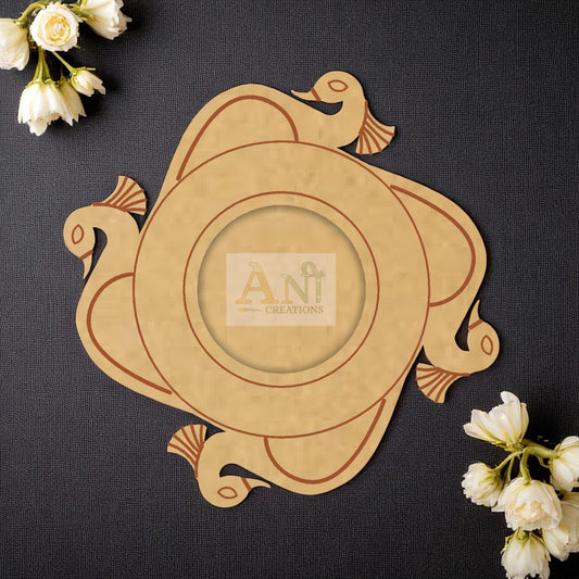 MDF Premarked Peacock 2 T-Light Holder