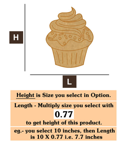 Cupcake  6 MDF Cutout