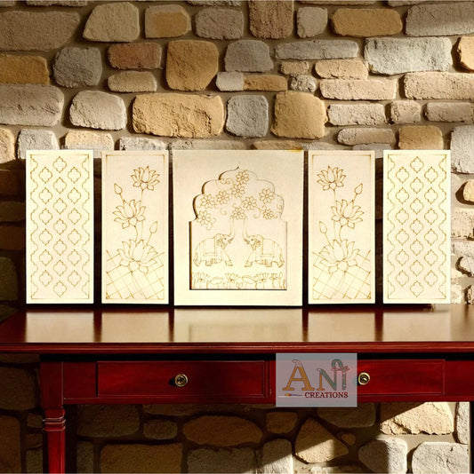 MDF Premarked Jharokha With  Panels Designs 7