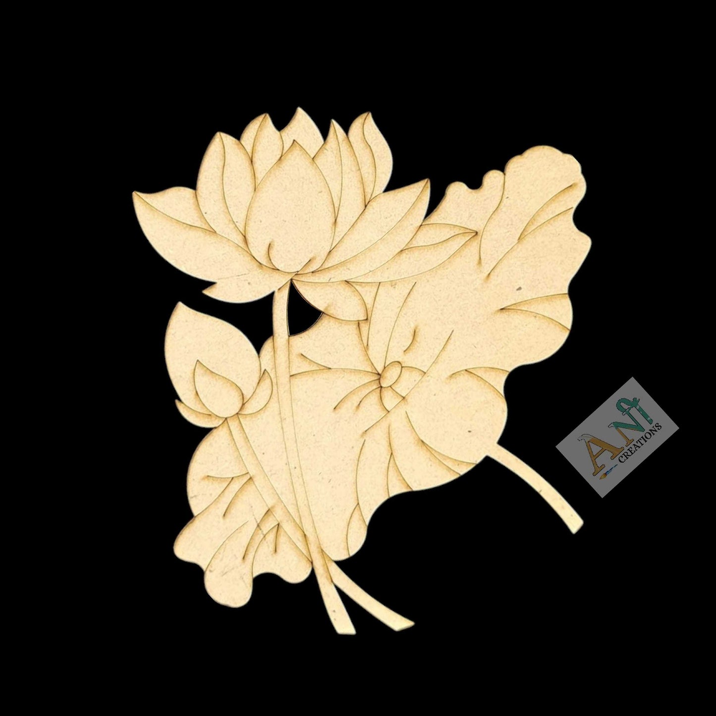 Lotus  Floral Motif Pre Marked Cutout 4
